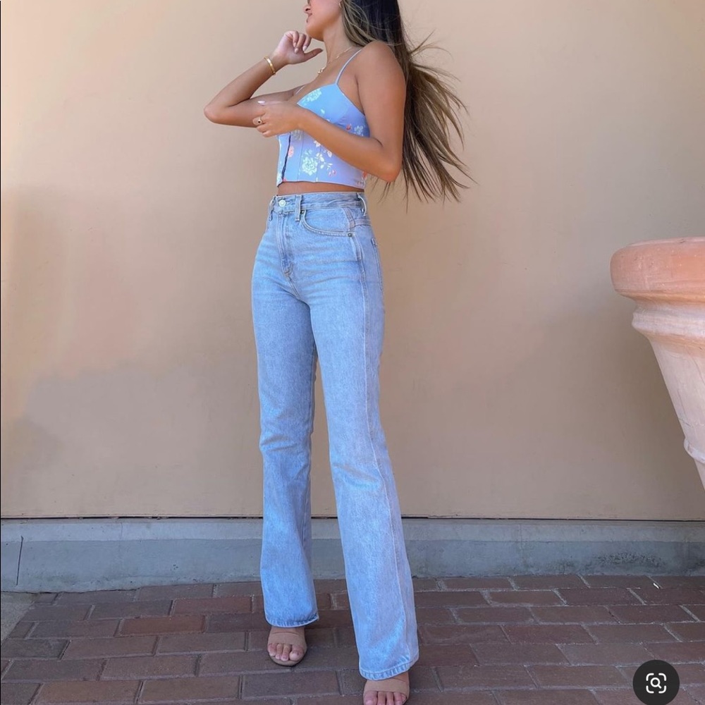 ZARA Z1975 BACK SLIT FLARED JEANS - Picture 9 of 15